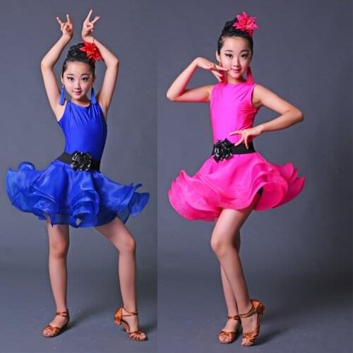 Professional Latin Dance Dress for Girls Competition Costumes Kids Dancing Wear Outfits Ballroom Children Latin Dresses Set