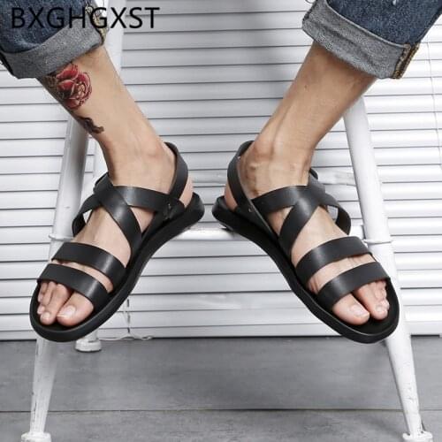 Outdoor Beach Sandals Gladiator Sandals For Men Fashion Summer Designer Shoes 2021 Genuine Leather Sandals Men Casual Shoes Buty