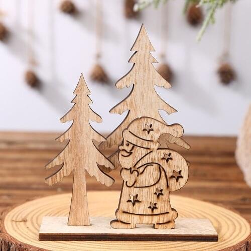 Merry Christmas Wooden Santa Claus Elk Ornament gift Christmas Tree Decorations For Home Noel Xmas Ornament New Year 2020 A30911
