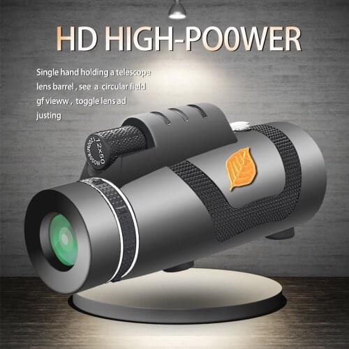 12X50 Spotting Telescope IPX4 Waterproof Phone Telescope Photography Mobile Phone Monocular 1200/8000m Field View Telescope
