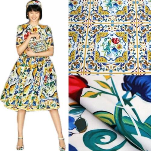 175x145cm printed fabric fashion dress scarf patchwork fabric polyester material diyparent-child fabric wholesale cloth