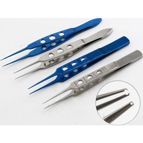 Fine non-invasive vascular forceps 11cm straight tip with hole forceps vascular forceps head 0.3mm microscopic non-invasive forc