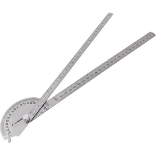 Stainless Steel Angle Ruler 180 degree Protractor Finder Arm Measuring Tool