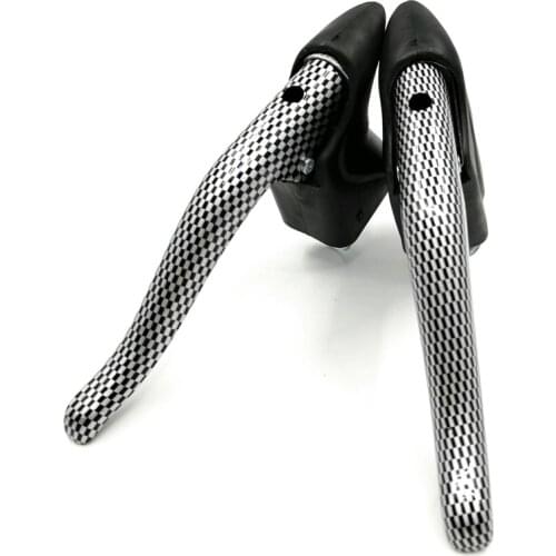 Bicycle Brake Lever Road Handlebar Bent Bar Brake Lever Carbon Fiber Color Aluminum Alloy Fixed Gear Bike Brake Handle Part