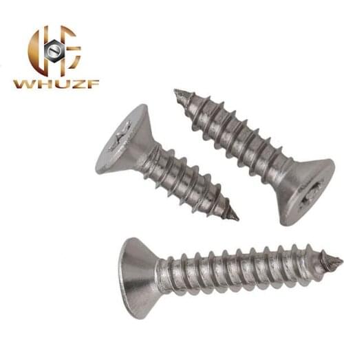 40PCS M3.5 series 304 Stainless Steel Countersunk Head Flat Head Self attack Plum Flower Burglar Anti Attack Screw Wood Screw