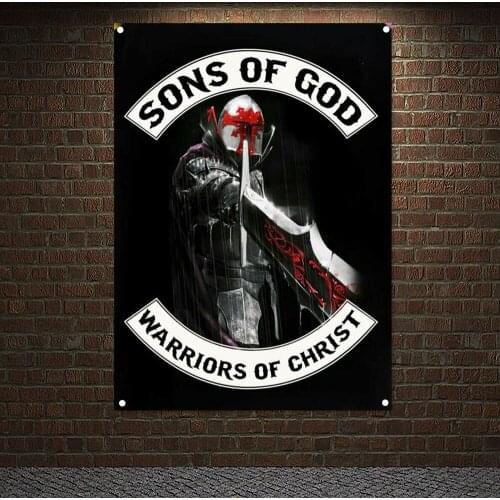 Vintage Crusaders Posters KnightsTemplar Banners Flag Wall Art Home Decoration Wall Hanging Ornaments Mural HD Wallpapers M6