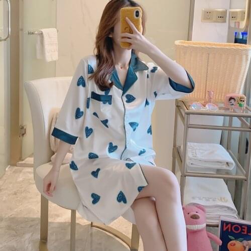 Womens Silk Sleepwear Large Size Sexy Thin Silky Satin Nightgowns Summer Lingerie Loose Nightdress for Sleeping Dress 3XL