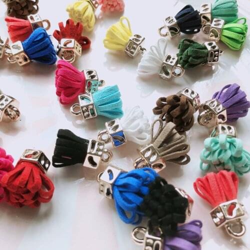 10/20PC 30mm Leather Tassel Fringe Keychain Pendant Strap Jewelry Fiber Fringe Suede Tassel Key Chains For DIY Jewelry Accessory