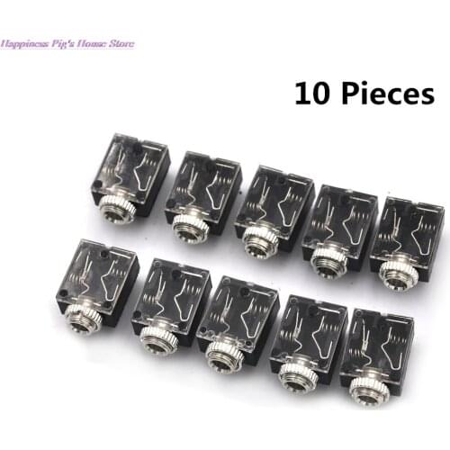 10pcs/lot 5 Pin Headphone Jack PCB Mount Female 3.5mm Stereo Jack Socket Connector Headphone Jacks