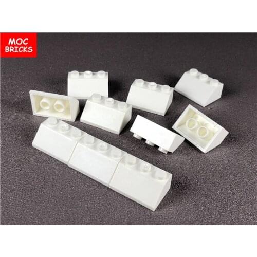 10pcs/lot MOC Bricks White Slope 45 2 x 3 fit with 3038 Educational Building Bloks Figure DIY Toys for children Dolls gifts