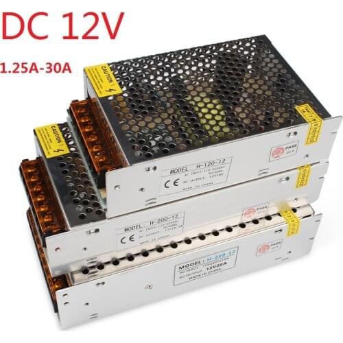 12 Volt Power Supply 1.25A 2A 3A 5A 8.5A 10A 15A 20A 30A Switching Power Supply 220V to 12V AC-DC SMPS for LED Strip Switch
