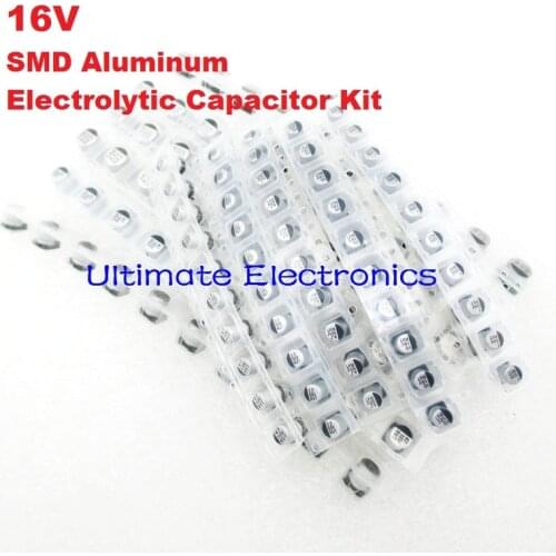 190Pcs/Lot 10values 0.33uF-470uF 16V SMD Aluminum Electrolytic Capacitor Assorted Kit Set Samples Kit