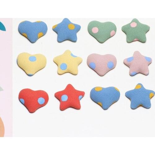 20pcs Warm autumn and winter color fabric cloth Drop Earrings for Women buttons hit color love star diy jewelry accessories