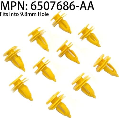 10Pcs 6507686-AA Yellow Nylon Door Panel Retainers Clips Fit For Jeep Grand Cherokee 2003-2008 2009 2010 2011 2012 2013 2014