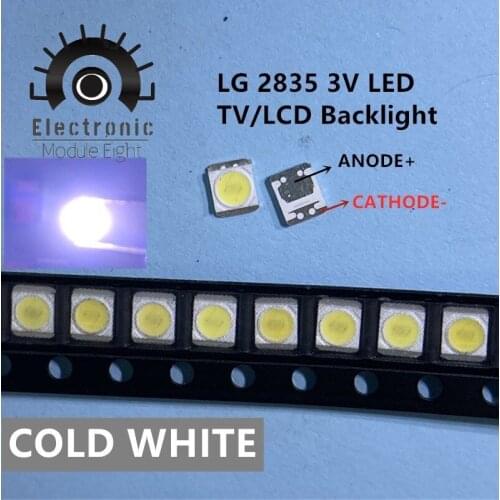 4000PCS/Lot 3528 2835 SMD LED Repair Beads 1W For LG Cold White 100LM For TV/LCD Backlight touming