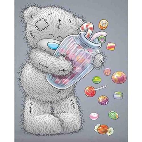 5D Diamond Painting Lollipop Full Square Rhinestone Picture Cartoon Bear and Candy Diamond Embroidery Cross Stitch Home Decor