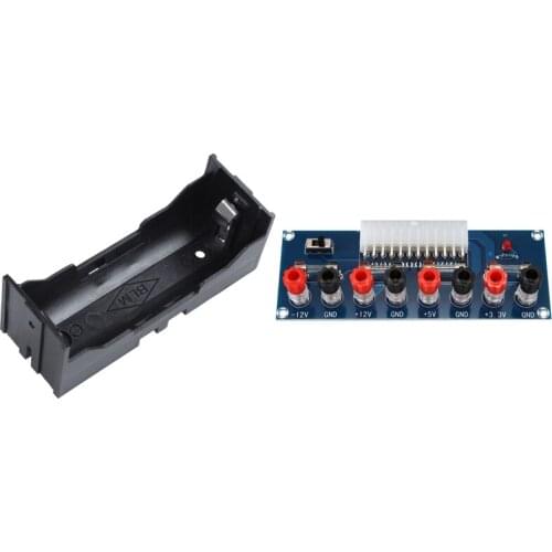 7x in Single 26650 Battery Holder with Black Box & 1x Xh-M229 Desktop Computer Chassis Power Supply Atx Transfer Board