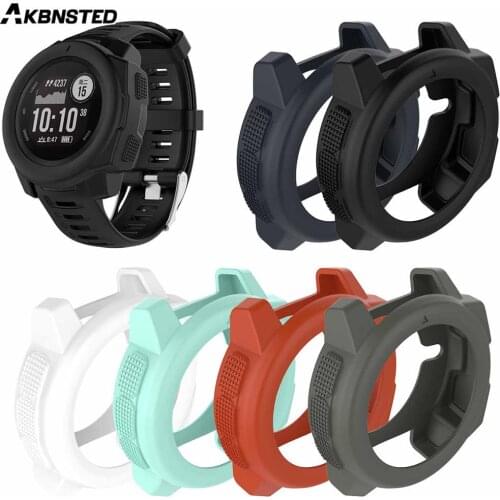 AKBNSTED For Garmin Instinct Smart Watch Colorful Soft Silicone Protective Case For Garmin Watch Case Cover Replace Accessories