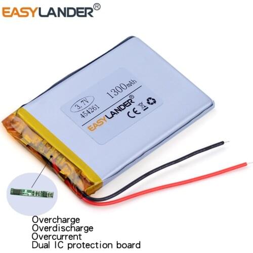 454261 3.7V 1300mAh Rechargeable li Polymer Li-ion Battery For MP4 C430 GPS navigator logger E-book GPS speaker mobile power