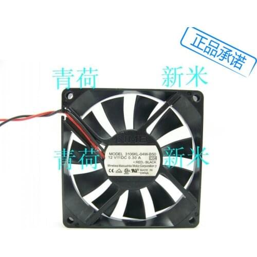 USED NMB-MAT NMB 3106KL-04W-B50 8015 8CM 12V 0.30A 2PIN double ball bearing cooling fan