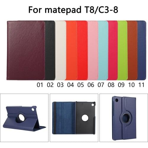 Case For Huawei Matepad C3 8.0 Coque 360 Degree Rotating Leather Cover For Huawei MatePad T8 8.0" 2020 KOB2-L09/W09 Stand Funda