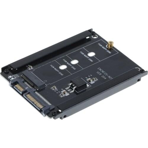 Black Metal Case CY B+M Socket 2 M.2 NGFF (SATA) SSD to 2.5 SATA Adapter for 2230/2242/2260/2280mm m2 Solid State Disk