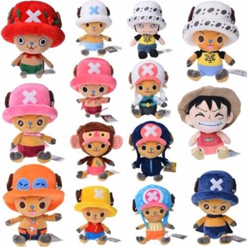 20 Styles 30cm One Piece Luffy Chopper Plush Dolls Cartoon Roronoa Zoro Franky Cute Stuffed Soft Doll Children Party Gift Toys