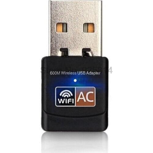 By dhl 50pcs 2.4GHz 5GHz Mini Network Card Wireless USB WiFi Adapter Computer 600mbps WiFi antenna Dual Band 802.11b/n/g/ac