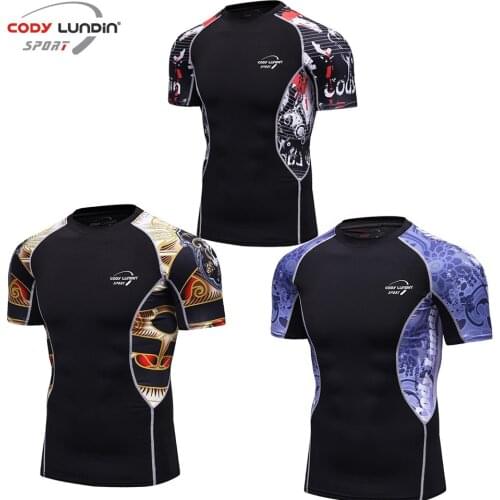 Mma shirt rashgaurd for men jiu jitsu stretch fabric fitness sports fierce t shirt Boxing jerseys skull muay thai rash guard top