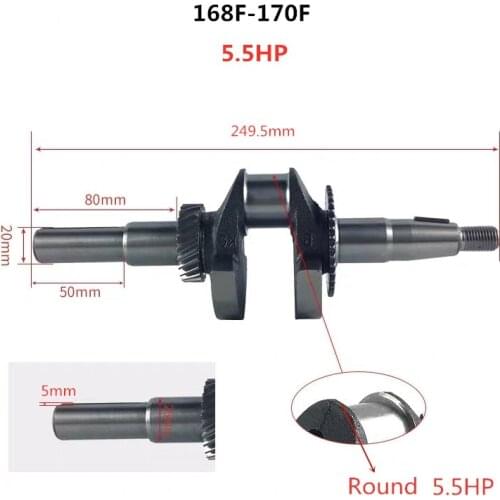 5.5HP or 6.5HP 20mm Dia Keyed Type Crankshaft fits 168F/GX160/170F/GX200 ENGINES WATER PUMP MOTOR CRANK SHAFT