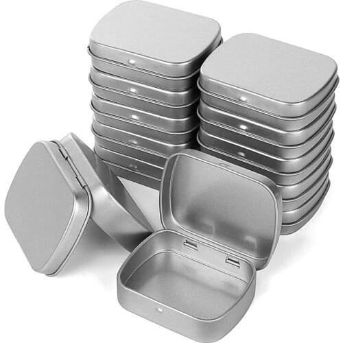 Metal Containers-12 Pack Metal Tin Box Mini Portable Box Containers for Drawing Pin, Bead Earring Jewelry Storage