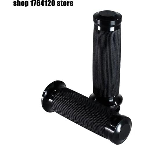 Motorcycle Electronic Throttle 1''25mm Handle Bar Hand Grips Black For Harley Softail Fat Boy FLSTF Breakout Touring Road King