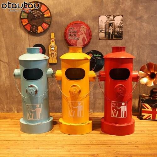 Trash Can Originality Industry Wind Fire Hydrant Pedal Iron Art Decorate American Style Ornament Bar Internet Cafe Restaurant