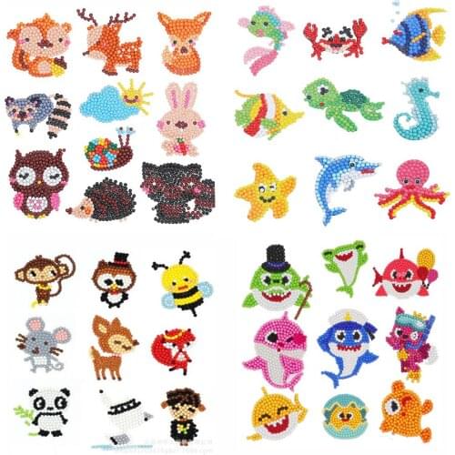 Easy Diamond Painting Kits for Kids 5D DIY Diamond Kits Paint by Numbers Handmade Sticker Arts and Crafts for Children