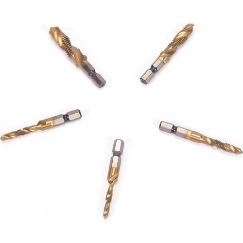 Hex Shank Machine Taps Kit Metric Plug Hand Tap Drill Bits HSS 6542 Screw Spiral Point Thread M3 M4 M5 M6 M8 M10 Metalworking