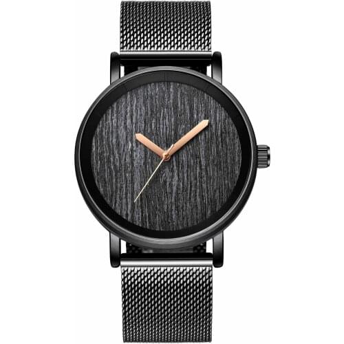 2020 New Simple Formal Quartz Mens Women Fashion Watch Minimalist Black Stainless Steel Strap Wristwatches Relogio Masculino