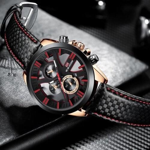 2021 new outdoor waterproof multi-function six-pin watch watch men calendar sports mens belt watch