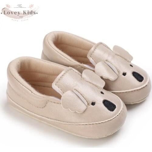 2021 Autumn Baby Boy Girl Shoes PU Koala Cartoon First Walkers Toddler Lovely Soft PU Flats Shoes Infant Sneakers
