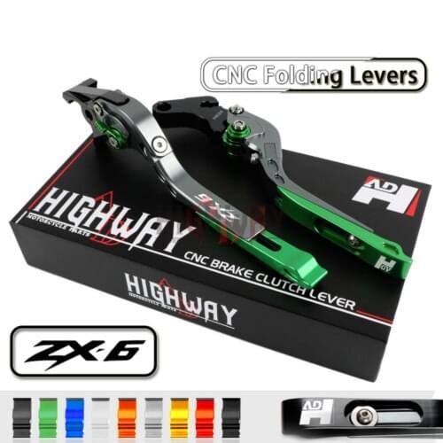 CNC Brake Handle Bar Lever Extendable Folding Adjustable Brake Clutch Levers For KAWASAKI NINJA ZX-6 ZX6 1990-1999