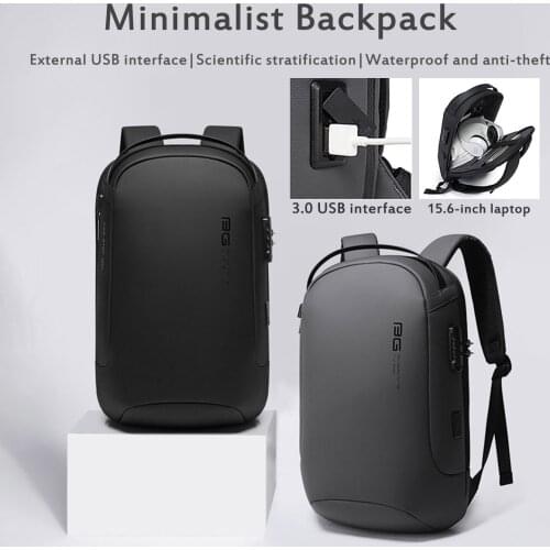 BANGE Anti-theft Backpack Suitable for 15.6-inch Laptop Bag Waterproof USB Charging Coded Lock Business Shoulder Bags Schoolbag