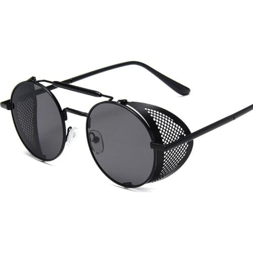 2020 New Retro Steampunk Sunglasses Men Round Luxury Design Sun Glasses Metal Steam Punk Eyeglasses For Women UV400 Gafas de Sol