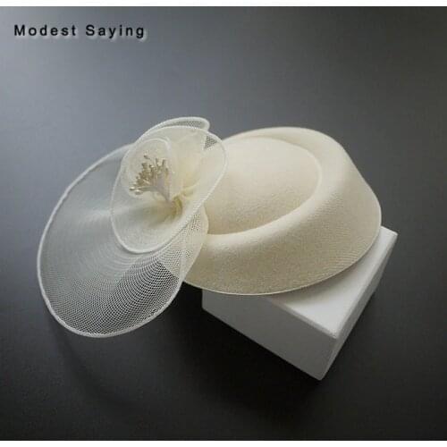 Vintage Beige Bridal Hats 2018 with Veils Bridal Headwear with Hearpin Formal Wedding Accessories Wedding Birdcage headpiece