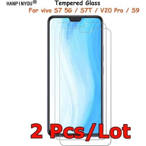 2 Pcs/Lot For vivo S7 5G / S7T / V20 Pro Tempered Glass Screen Protector Explosion-proof Protective Film + Cleaning Kit