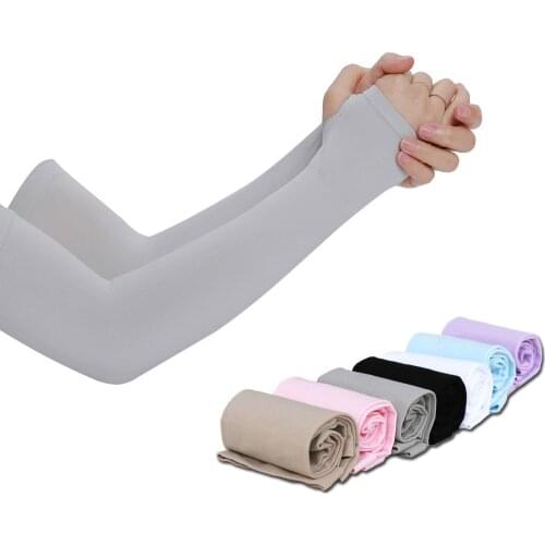 1 Pair Men Women Arm Sleeves Summer Sun UV Protection Ice Cool Cycling Running Fishing Climbing Driving Arm Cover ASD