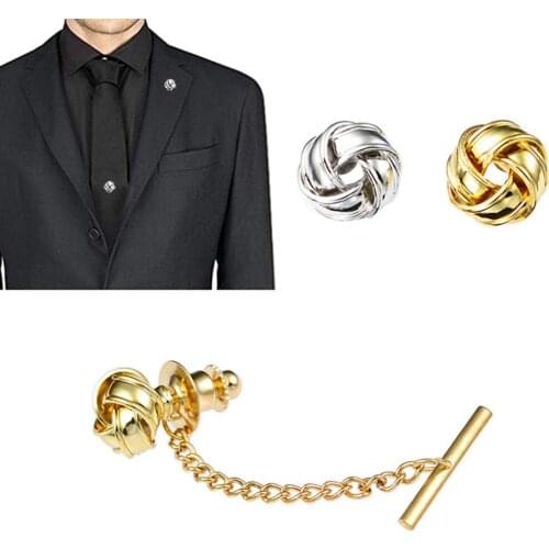 1PCS Mens Tie Pin Creative Rhinestone Tie Tack Back Tie Tack Clutch with Chain Men Shirt Pins Tie Clip Men Necktie Accessory