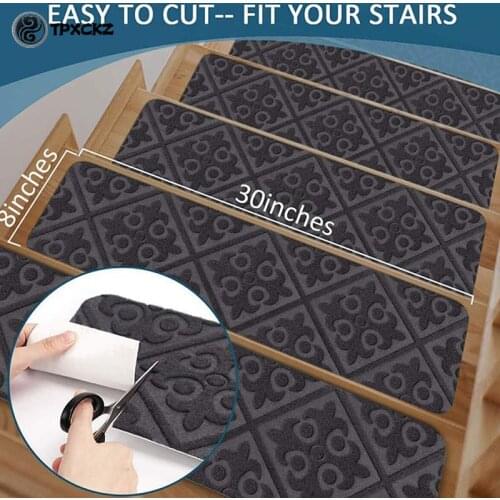 1pc Stair Tread Carpet Mat Self-adhesive Floor Mat Door Mat Step Staircase Non Slip Pad Protection Cover Pads Home Decor 76*20cm