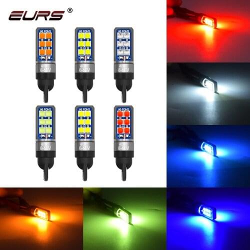 1Pcs T10 W5W Super Bright Car Interior Reading Dome Light Marker Lamp 168 194 LED Auto Wedge Parking Bulbs AC/DC 8-60V white red