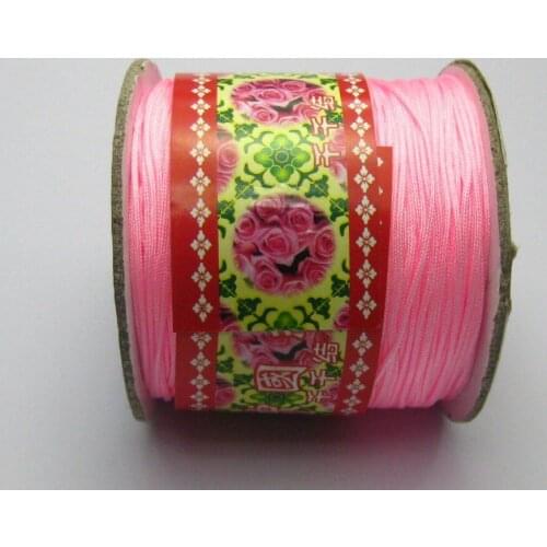 100 Meters Pink String Chinese Knot Cord Synthetic Silk Jewelery Cord 0.8mm