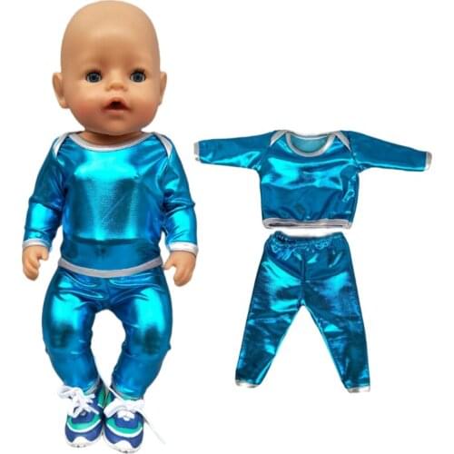 17 inch new born baby doll clothes elastic metal color suit 18 inch girl doll clothes pajama set