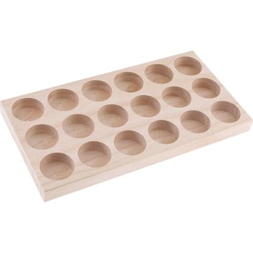 18 Slots, Nail Polish Storage Shelf Organizer Essential Oil Wooden Box Rack Holds 30/20/10/5ml